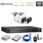 2 HD CCTV Cameras Package HIKVISION